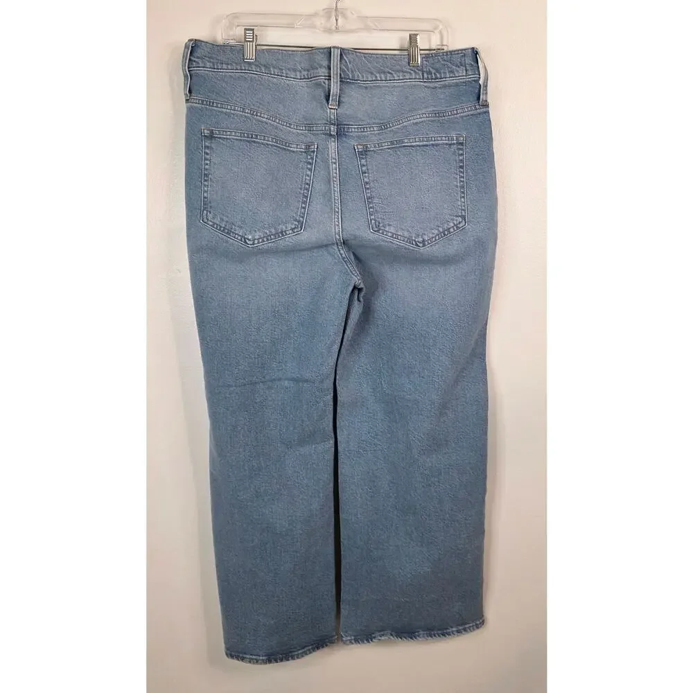 J. Crew Medium Wash '96 Slim Wide Jeans Women Size 33 Blue 36